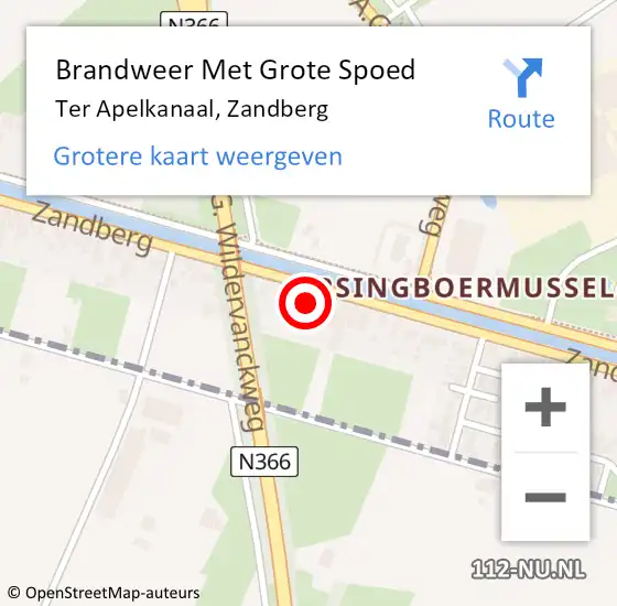 Locatie op kaart van de 112 melding: Brandweer Met Grote Spoed Naar Ter Apelkanaal, Zandberg op 31 december 2014 12:05