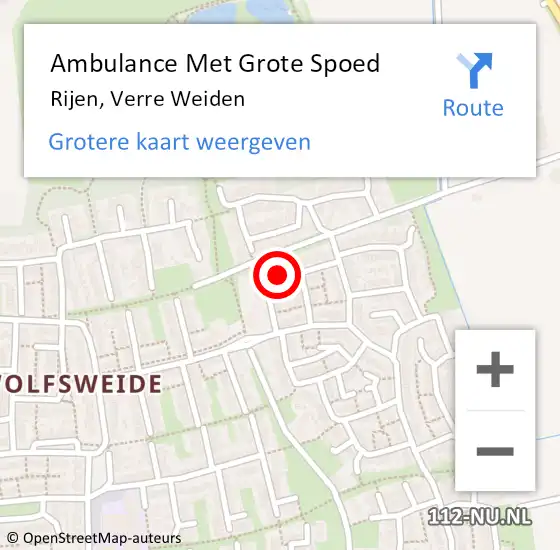 Locatie op kaart van de 112 melding: Ambulance Met Grote Spoed Naar Rijen, Verre Weiden op 31 december 2014 13:07