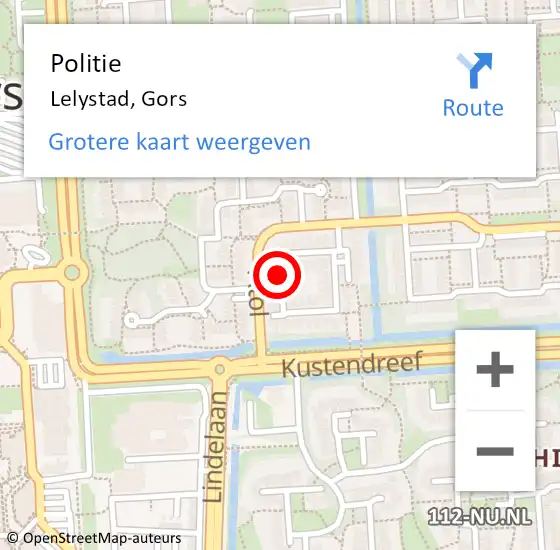 Locatie op kaart van de 112 melding: Politie Lelystad, Gors op 31 december 2014 13:29