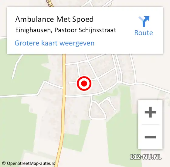 Locatie op kaart van de 112 melding: Ambulance Met Spoed Naar Einighausen, Pastoor Schijnsstraat op 31 december 2014 13:34