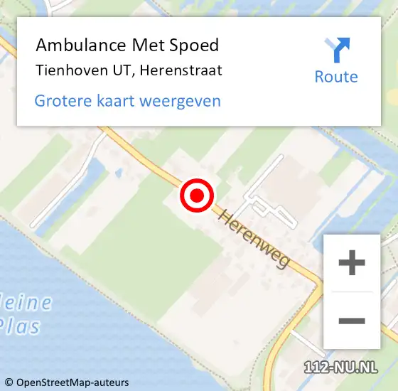 Locatie op kaart van de 112 melding: Ambulance Met Spoed Naar Tienhoven UT, Herenstraat op 31 december 2014 13:34