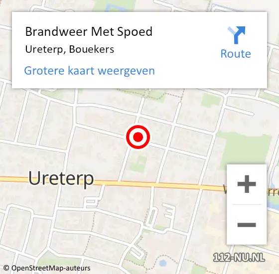 Locatie op kaart van de 112 melding: Brandweer Met Spoed Naar Ureterp, Bouekers op 31 december 2014 13:42