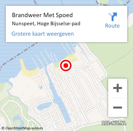 Locatie op kaart van de 112 melding: Brandweer Met Spoed Naar Nunspeet, Hoge Bijsselse-pad op 31 december 2014 14:04