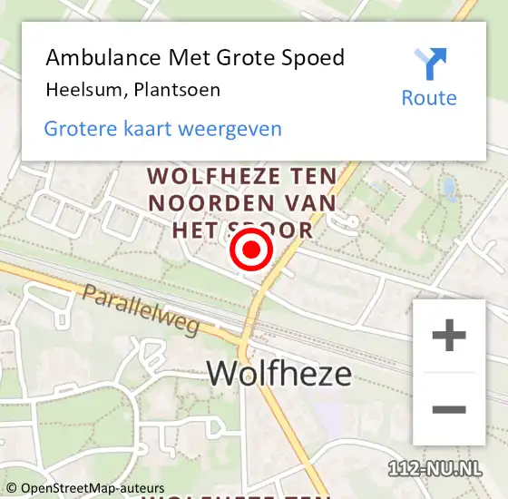 Locatie op kaart van de 112 melding: Ambulance Met Grote Spoed Naar Heelsum, Plantsoen op 31 december 2014 14:16