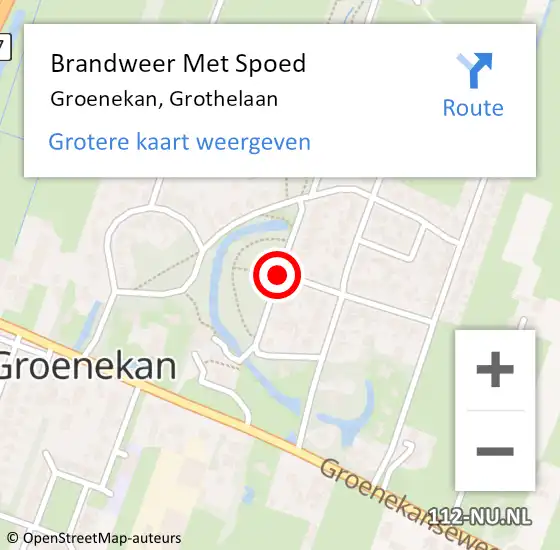 Locatie op kaart van de 112 melding: Brandweer Met Spoed Naar Groenekan, Grothelaan op 31 december 2014 14:28