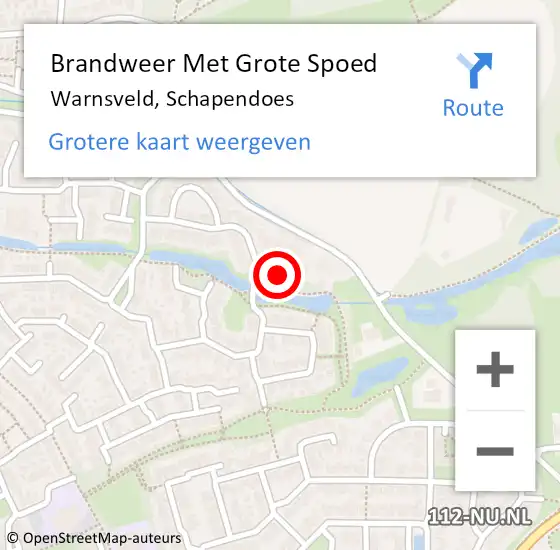 Locatie op kaart van de 112 melding: Brandweer Met Grote Spoed Naar Warnsveld, Schapendoes op 31 december 2014 14:31