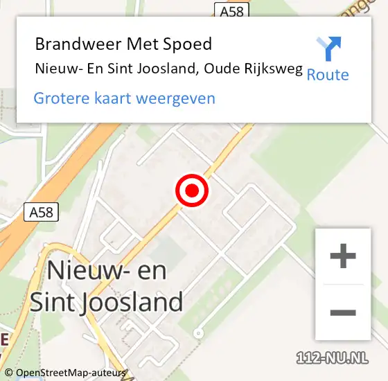 Locatie op kaart van de 112 melding: Brandweer Met Spoed Naar Nieuw- En Sint Joosland, Oude Rijksweg op 31 december 2014 15:15