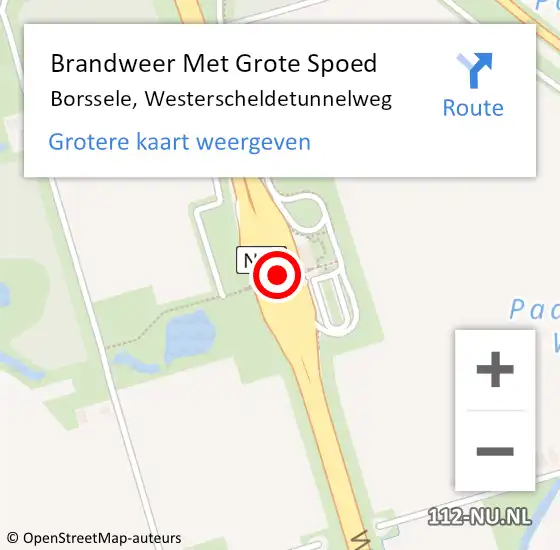 Locatie op kaart van de 112 melding: Brandweer Met Grote Spoed Naar Borssele, Westerscheldetunnelweg op 26 oktober 2013 04:54