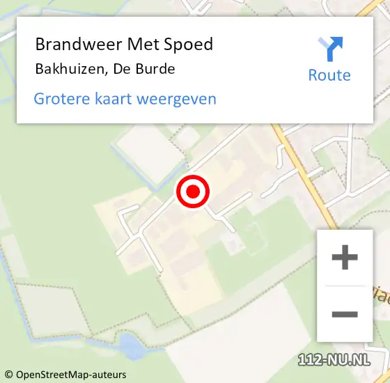 Locatie op kaart van de 112 melding: Brandweer Met Spoed Naar Bakhuizen, De Burde op 31 december 2014 15:36