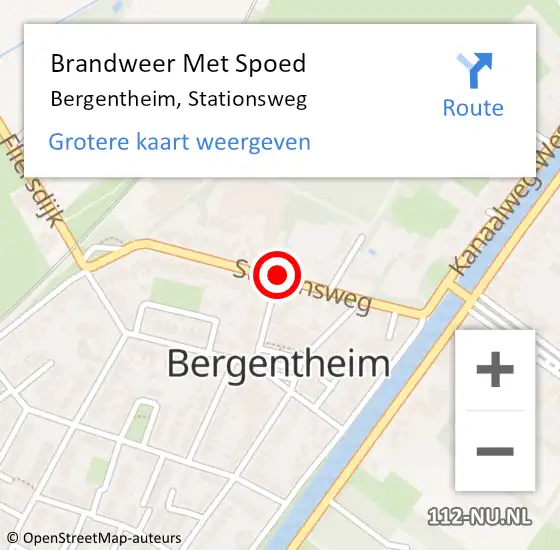 Locatie op kaart van de 112 melding: Brandweer Met Spoed Naar Bergentheim, Stationsweg op 31 december 2014 15:41