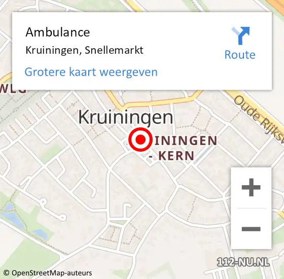 Locatie op kaart van de 112 melding: Ambulance Kruiningen, Snellemarkt op 31 december 2014 16:23