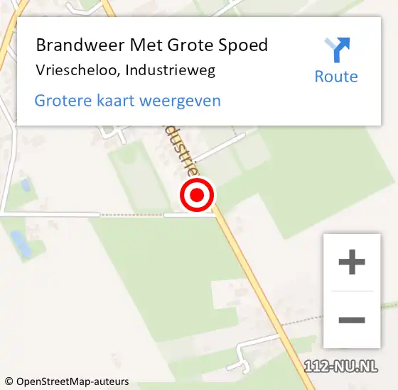 Locatie op kaart van de 112 melding: Brandweer Met Grote Spoed Naar Vriescheloo, Industrieweg op 31 december 2014 16:32