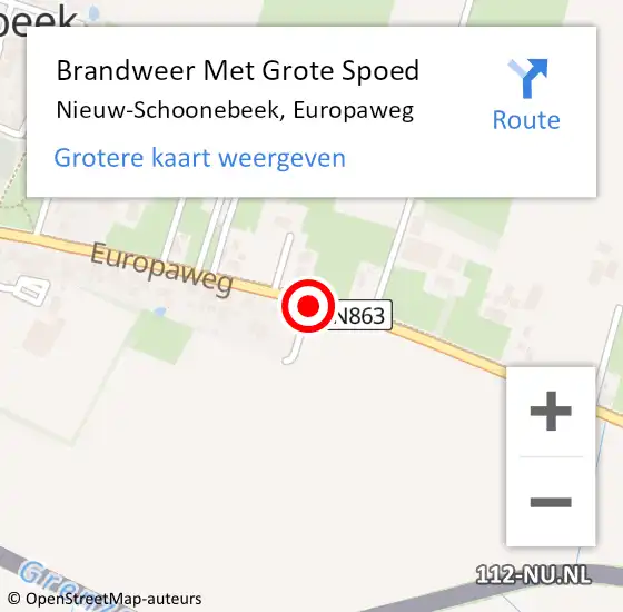 Locatie op kaart van de 112 melding: Brandweer Met Grote Spoed Naar Nieuw-Schoonebeek, Europaweg op 31 december 2014 16:35