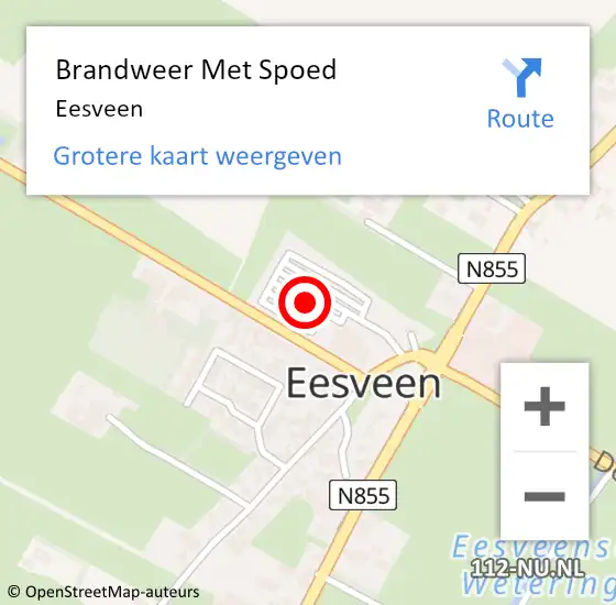Locatie op kaart van de 112 melding: Brandweer Met Spoed Naar Eesveen op 26 oktober 2013 05:31