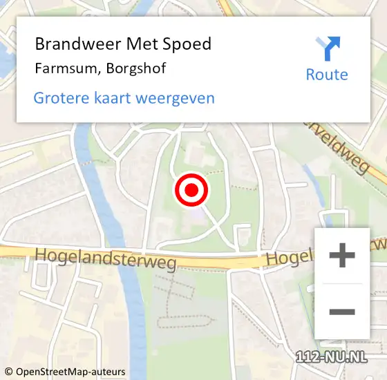 Locatie op kaart van de 112 melding: Brandweer Met Spoed Naar Farmsum, Borgshof op 31 december 2014 17:14