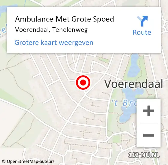 Locatie op kaart van de 112 melding: Ambulance Met Grote Spoed Naar Voerendaal, Tenelenweg op 31 december 2014 17:19