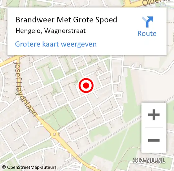 Locatie op kaart van de 112 melding: Brandweer Met Grote Spoed Naar Hengelo, Wagnerstraat op 31 december 2014 17:31