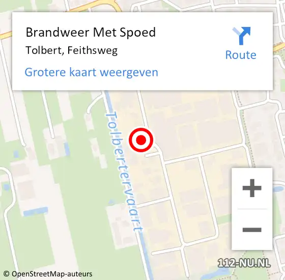 Locatie op kaart van de 112 melding: Brandweer Met Spoed Naar Tolbert, Feithsweg op 31 december 2014 17:34