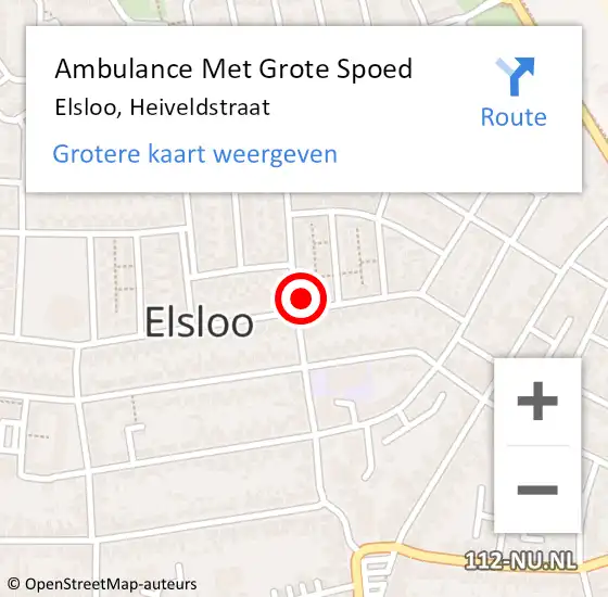 Locatie op kaart van de 112 melding: Ambulance Met Grote Spoed Naar Elsloo, Heiveldstraat op 31 december 2014 17:35