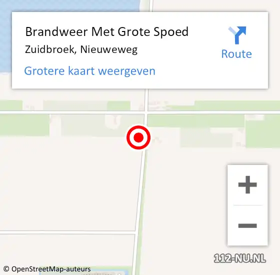 Locatie op kaart van de 112 melding: Brandweer Met Grote Spoed Naar Zuidbroek, Nieuweweg op 31 december 2014 17:41