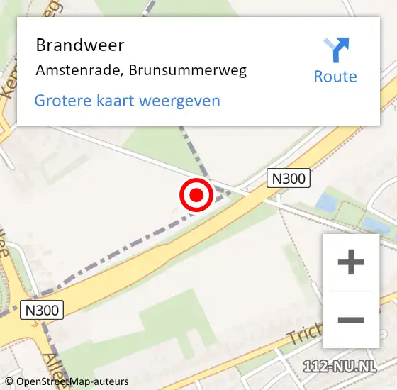 Locatie op kaart van de 112 melding: Brandweer Amstenrade, Brunsummerweg op 31 december 2014 17:54