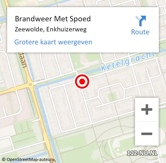 Locatie op kaart van de 112 melding: Brandweer Met Spoed Naar Zeewolde, Enkhuizerweg op 31 december 2014 18:10