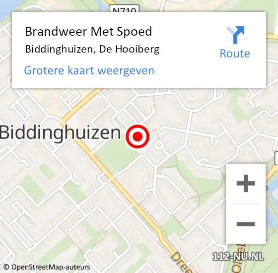 Locatie op kaart van de 112 melding: Brandweer Met Spoed Naar Biddinghuizen, De Hooiberg op 31 december 2014 18:14