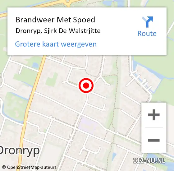 Locatie op kaart van de 112 melding: Brandweer Met Spoed Naar Dronryp, Sjirk De Walstrjitte op 31 december 2014 18:44