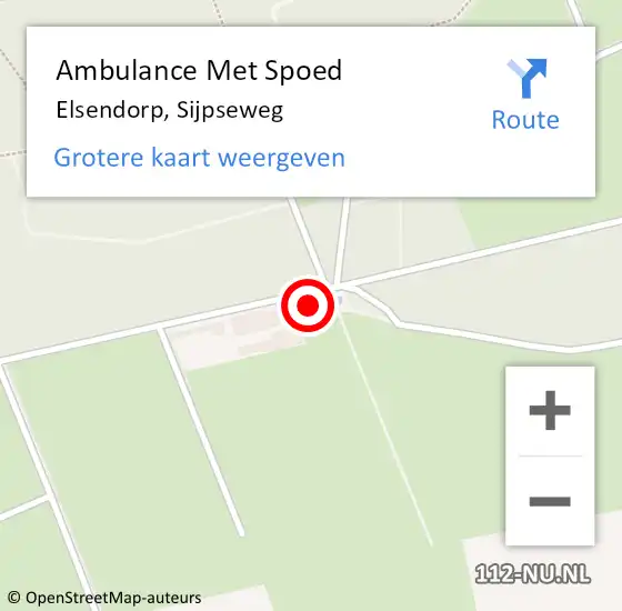 Locatie op kaart van de 112 melding: Ambulance Met Spoed Naar Elsendorp, Sijpseweg op 31 december 2014 18:59