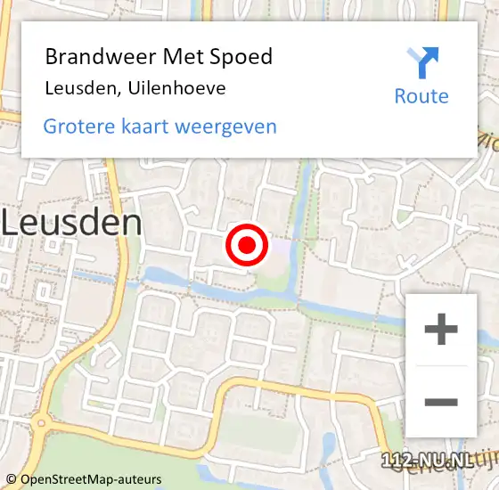 Locatie op kaart van de 112 melding: Brandweer Met Spoed Naar Leusden, Uilenhoeve op 31 december 2014 19:19