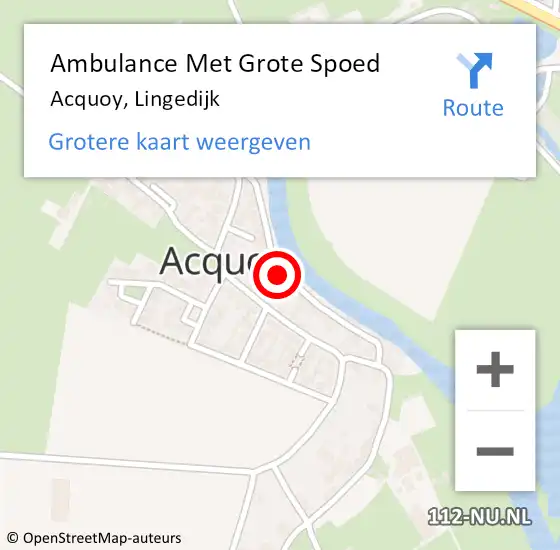 Locatie op kaart van de 112 melding: Ambulance Met Grote Spoed Naar Acquoy, Lingedijk op 31 december 2014 19:21