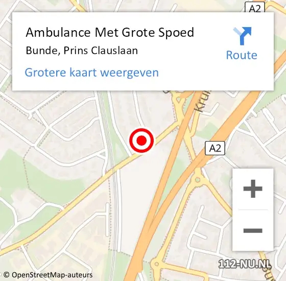 Locatie op kaart van de 112 melding: Ambulance Met Grote Spoed Naar Bunde, Prins Clauslaan op 31 december 2014 19:26