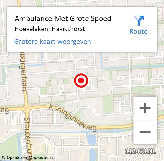 Locatie op kaart van de 112 melding: Ambulance Met Grote Spoed Naar Hoevelaken, Havikshorst op 26 oktober 2013 07:13