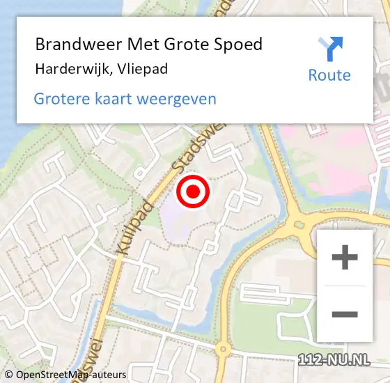 Locatie op kaart van de 112 melding: Brandweer Met Grote Spoed Naar Harderwijk, Vliepad op 31 december 2014 20:08