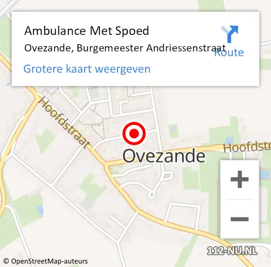 Locatie op kaart van de 112 melding: Ambulance Met Spoed Naar Ovezande, Burgemeester Andriessenstraat op 31 december 2014 20:08