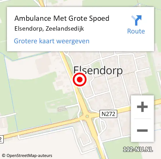 Locatie op kaart van de 112 melding: Ambulance Met Grote Spoed Naar Elsendorp, Zeelandsedijk op 31 december 2014 20:13