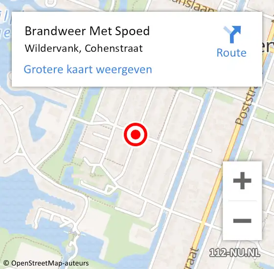 Locatie op kaart van de 112 melding: Brandweer Met Spoed Naar Wildervank, Cohenstraat op 31 december 2014 20:18