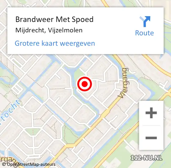 Locatie op kaart van de 112 melding: Brandweer Met Spoed Naar Mijdrecht, Vijzelmolen op 31 december 2014 20:26