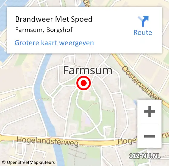 Locatie op kaart van de 112 melding: Brandweer Met Spoed Naar Farmsum, Borgshof op 31 december 2014 20:30