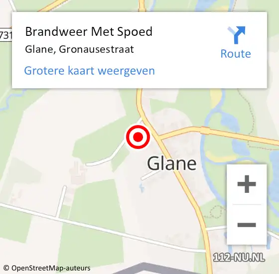 Locatie op kaart van de 112 melding: Brandweer Met Spoed Naar Glane, Gronausestraat op 31 december 2014 20:34