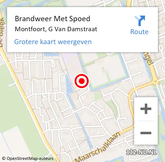 Locatie op kaart van de 112 melding: Brandweer Met Spoed Naar Montfoort, G Van Damstraat op 31 december 2014 20:47