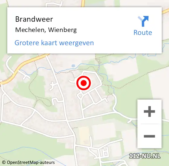 Locatie op kaart van de 112 melding: Brandweer Mechelen, Wienberg op 31 december 2014 20:54