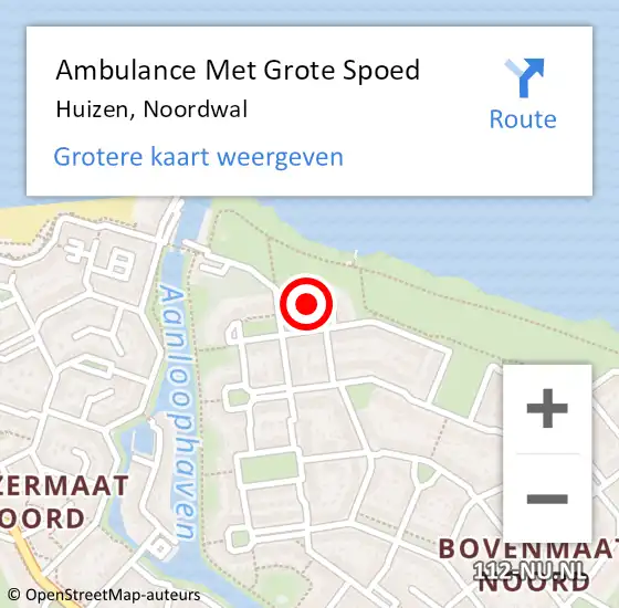 Locatie op kaart van de 112 melding: Ambulance Met Grote Spoed Naar Huizen, Noordwal op 31 december 2014 20:56