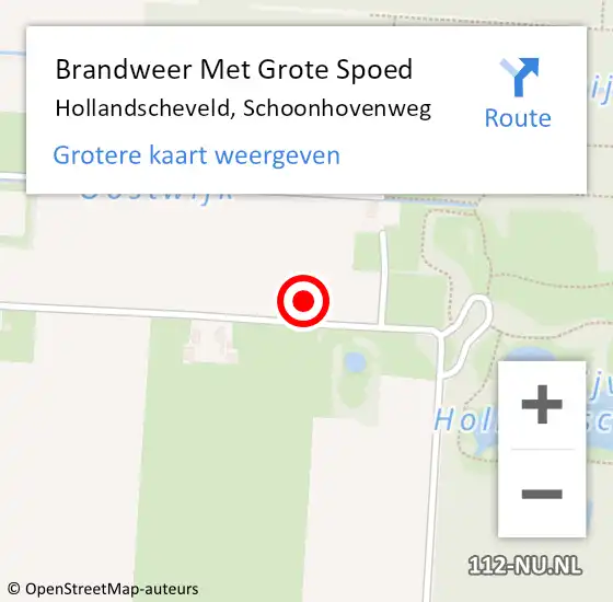 Locatie op kaart van de 112 melding: Brandweer Met Grote Spoed Naar Hollandscheveld, Schoonhovenweg op 31 december 2014 21:00