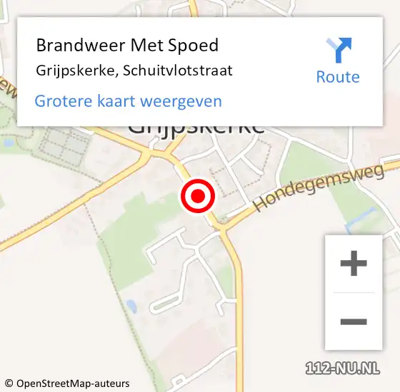 Locatie op kaart van de 112 melding: Brandweer Met Spoed Naar Grijpskerke, Schuitvlotstraat op 31 december 2014 21:13