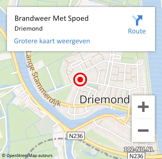 Locatie op kaart van de 112 melding: Brandweer Met Spoed Naar Driemond op 31 december 2014 21:25