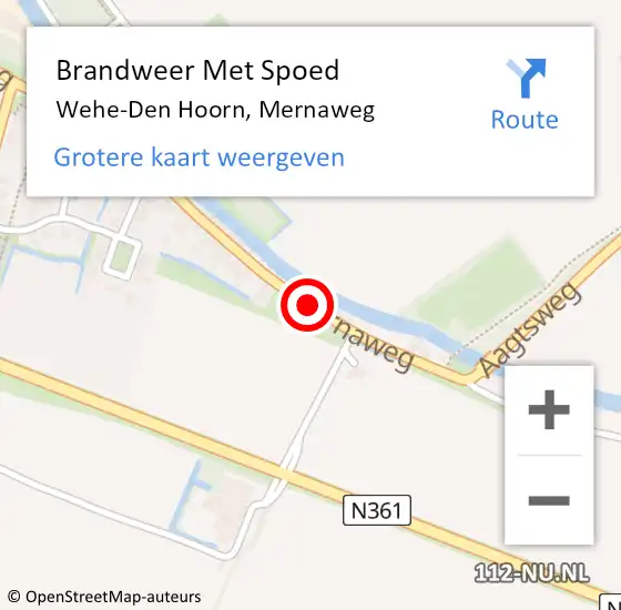 Locatie op kaart van de 112 melding: Brandweer Met Spoed Naar Wehe-Den Hoorn, Mernaweg op 31 december 2014 21:28