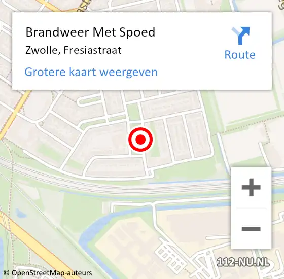 Locatie op kaart van de 112 melding: Brandweer Met Spoed Naar Zwolle, Fresiastraat op 31 december 2014 21:29