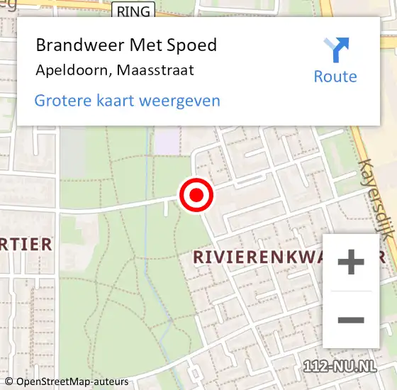 Locatie op kaart van de 112 melding: Brandweer Met Spoed Naar Apeldoorn, Maasstraat op 31 december 2014 21:34