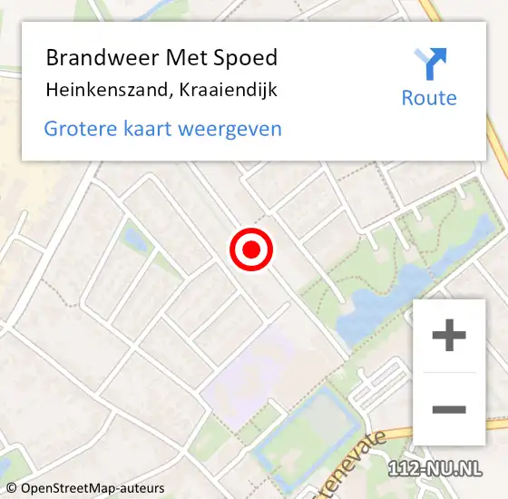 Locatie op kaart van de 112 melding: Brandweer Met Spoed Naar Heinkenszand, Kraaiendijk op 31 december 2014 21:36